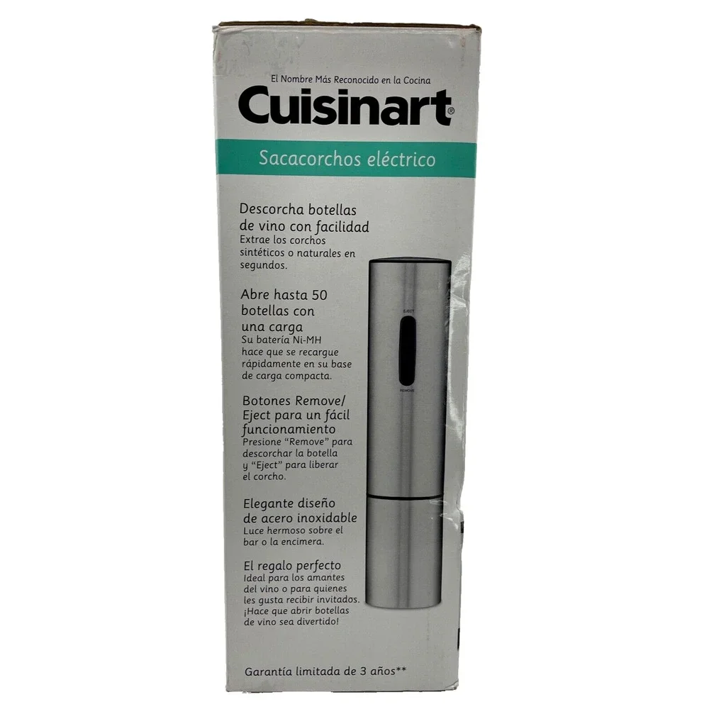 Cuisinart Electric Wine Opener Model CWO-25 with Charging Base NIB BPA Free